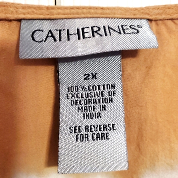 Catherines White and Beige Embroidered Tie Dye Tunic Blouse - Picture 3 of 4